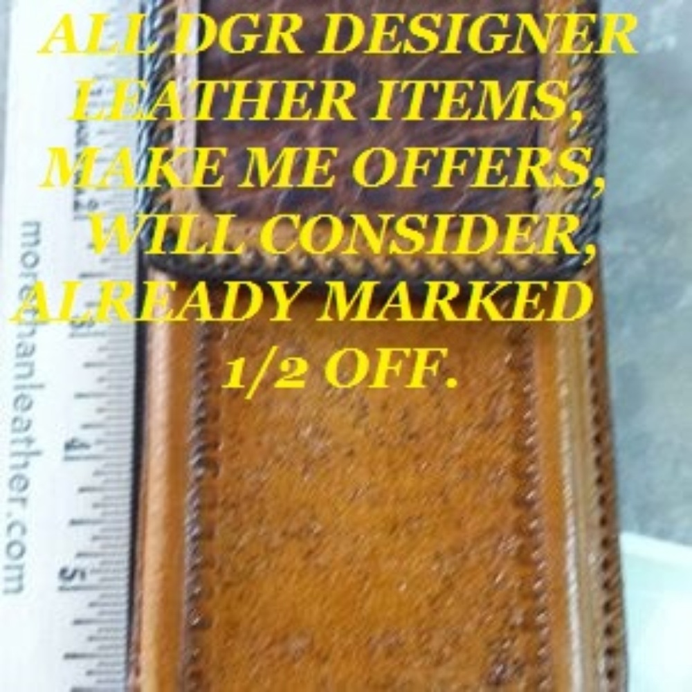 BNWT HANDMADE Leather cell case, Ostrich